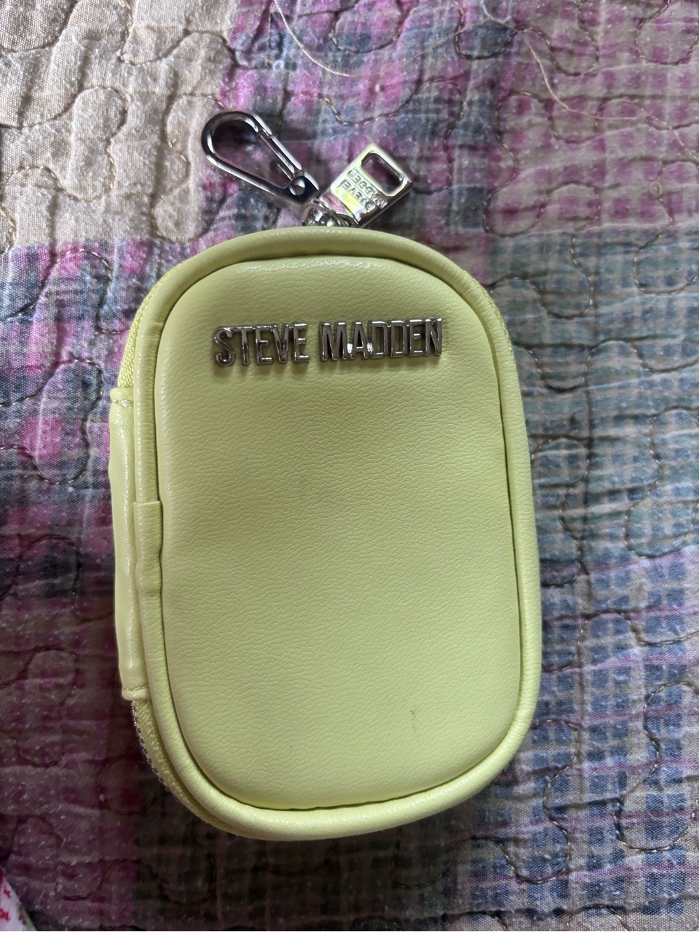 Steve Madden Lime Green Mini Pouch Keychain